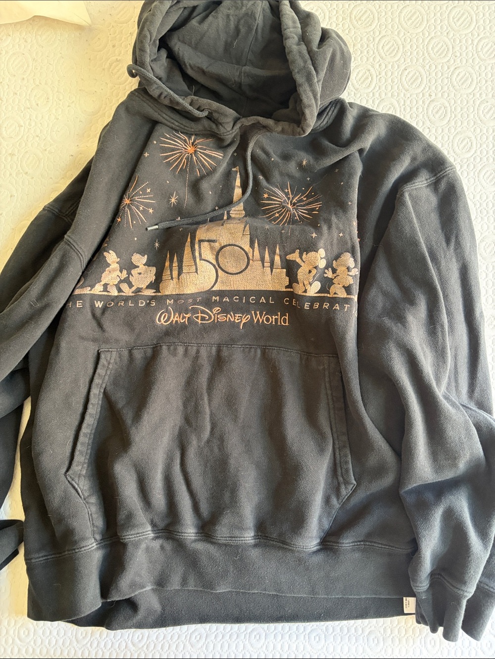 Disney Black Hoodie with Gold 50th Anniversary Graphic